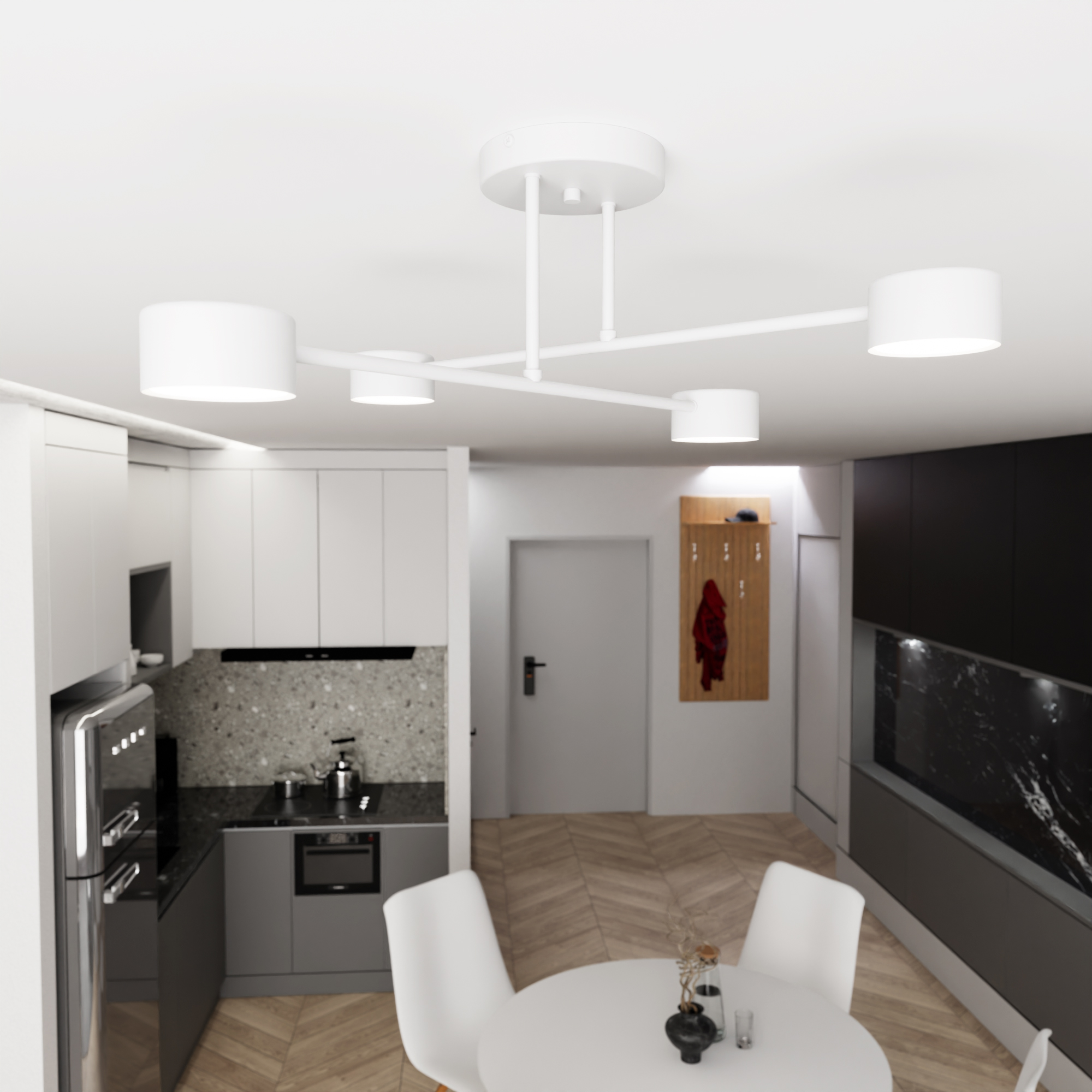Emibig Halo lampa wisząca 4x10 W biała 1356/4