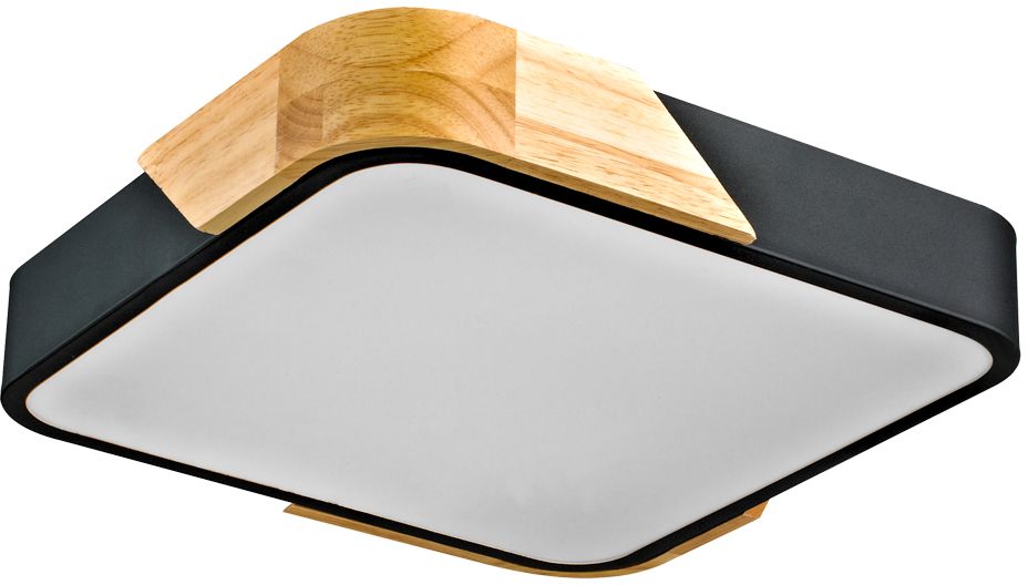 Italux Santer lampa podsufitowa 1x24 W czarna-drewno PLF-13187-BK-WO