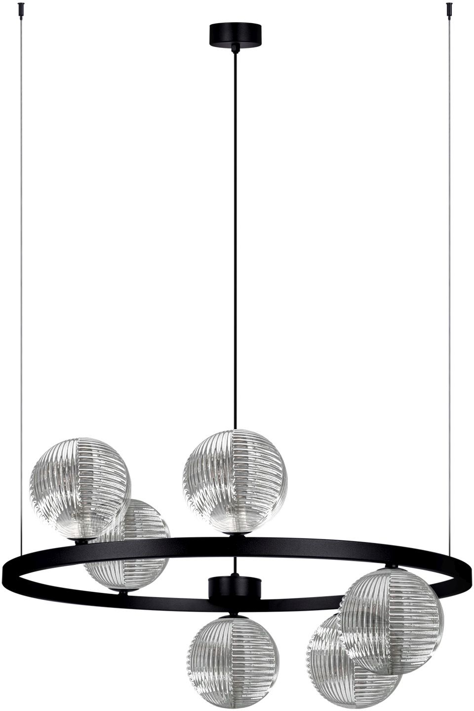 Kaja Monza lampa wisząca 6x10 W czarna-grafitowa K-5703