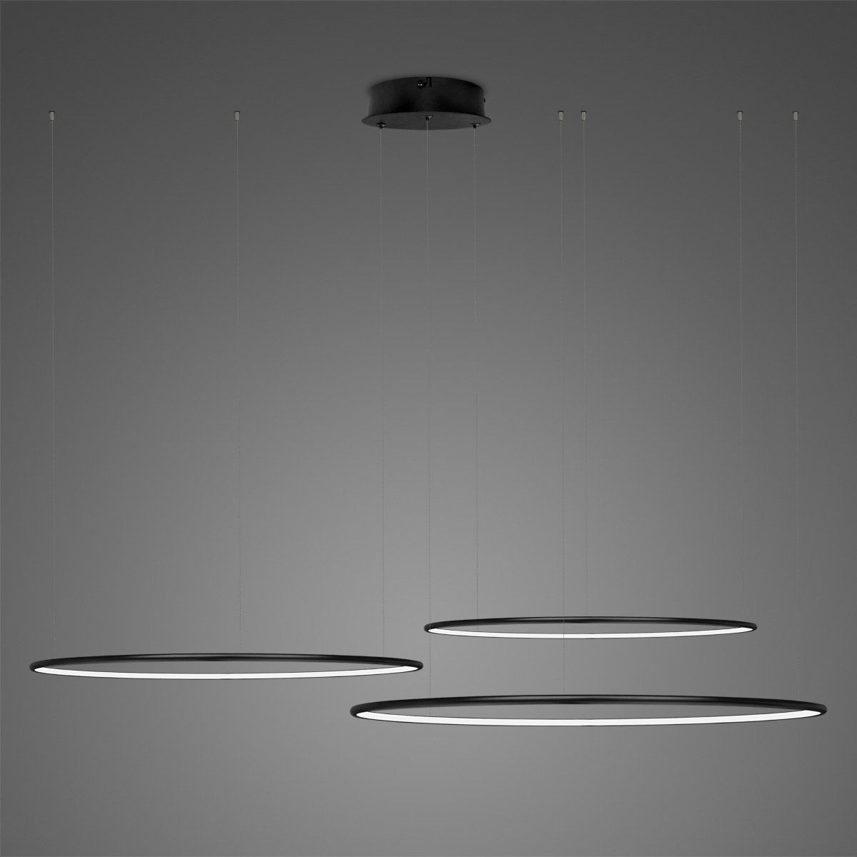 Altavola Design Ledowe Okręgi lampa wisząca 68W czarna LA075/CO3_80_in_3k_black_dimm