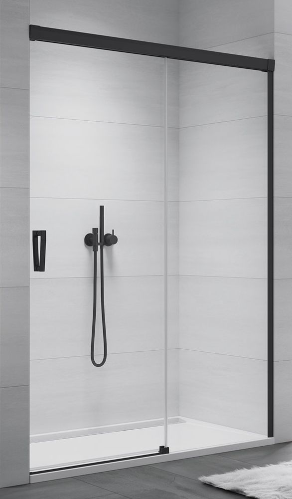 SanSwiss Cadura drzwi prysznicowe 170 cm prawe czarny mat/szkło przezroczyste CAS2D1700607
