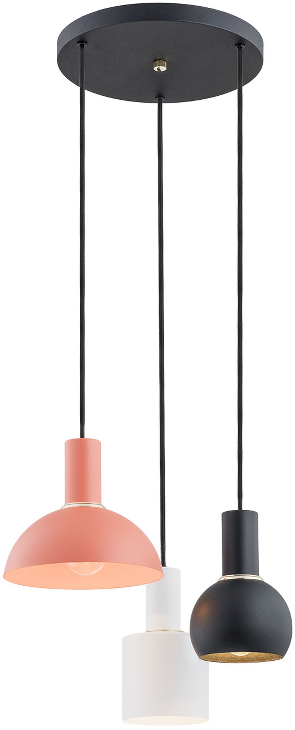 Argon Sines lampa wisząca 3x15W biały/czarny/koral/mosiądz 1480