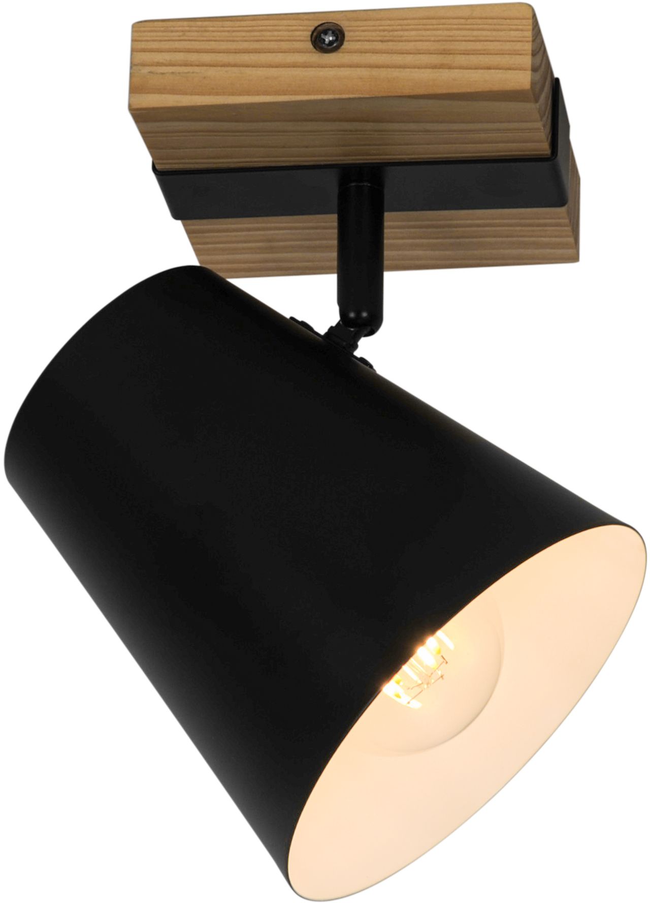 Zuma Line Elti lampa podsufitowa 1x25W czarny/drewno P22077-1R