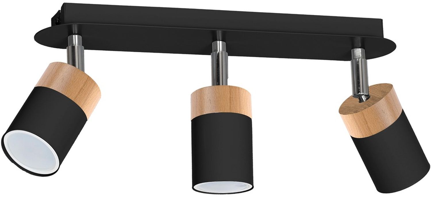 Milagro Joker lampa podsufitowa 3x8W czarno/drewniana MLP6304 - Wysyłka w 24h