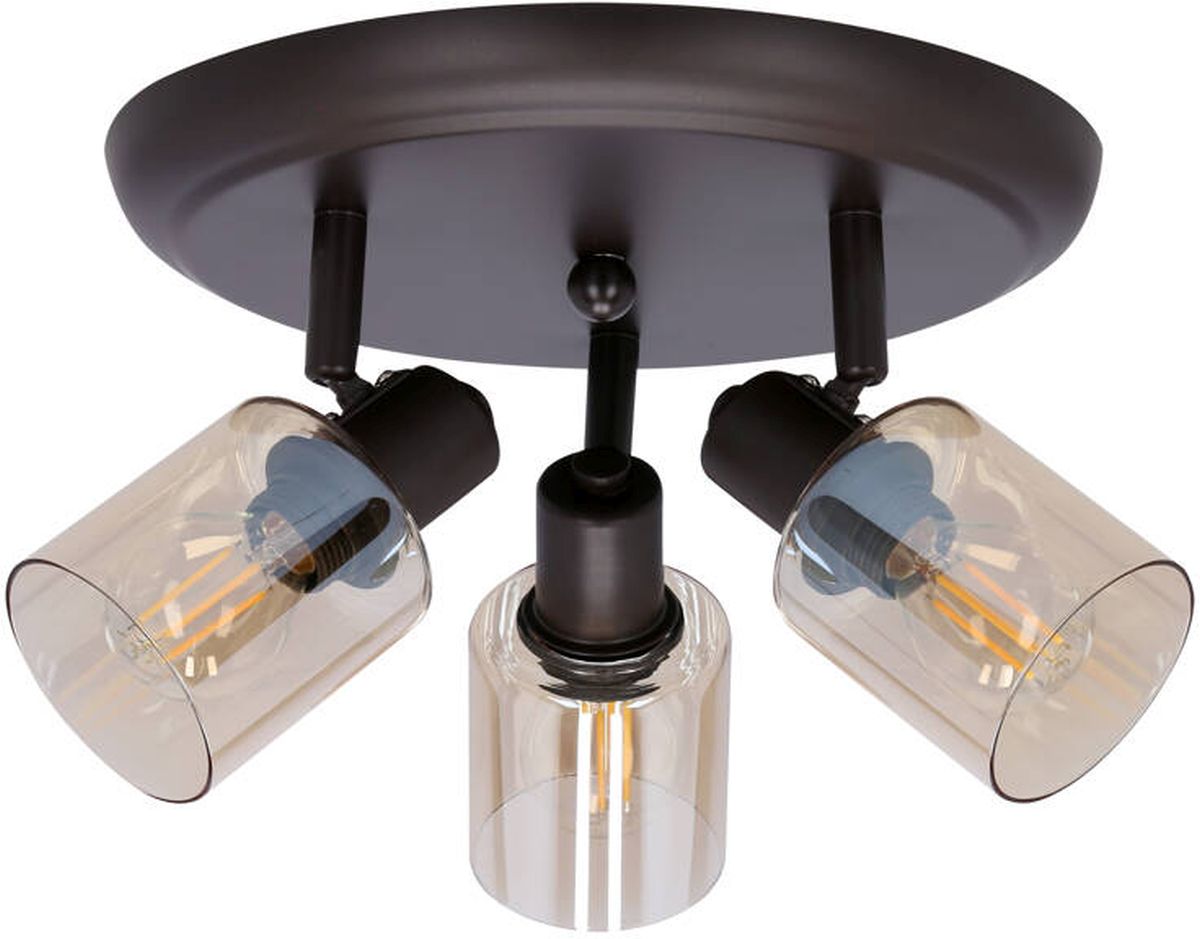 Candellux Agra lampa podsufitowa 3x40 W czarna-bursztynowa 98-25067