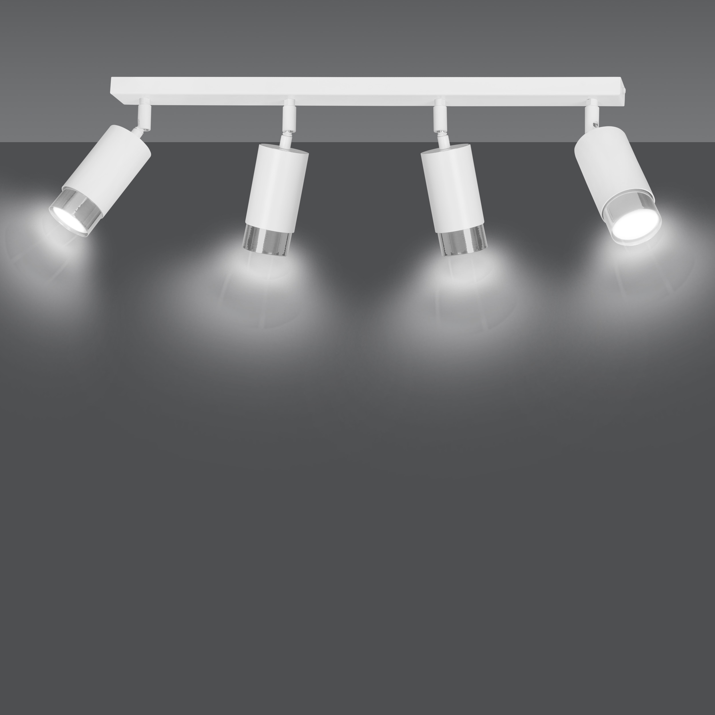 Emibig Hiro lampa podsufitowa 4x8 W biała-chrom 962/4