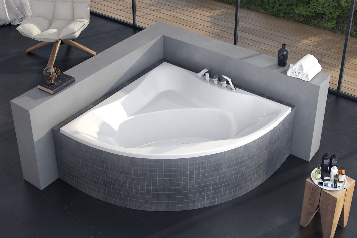 Excellent Glamour wanna narożna 150x150 cm biała WAEX.GLA15WH