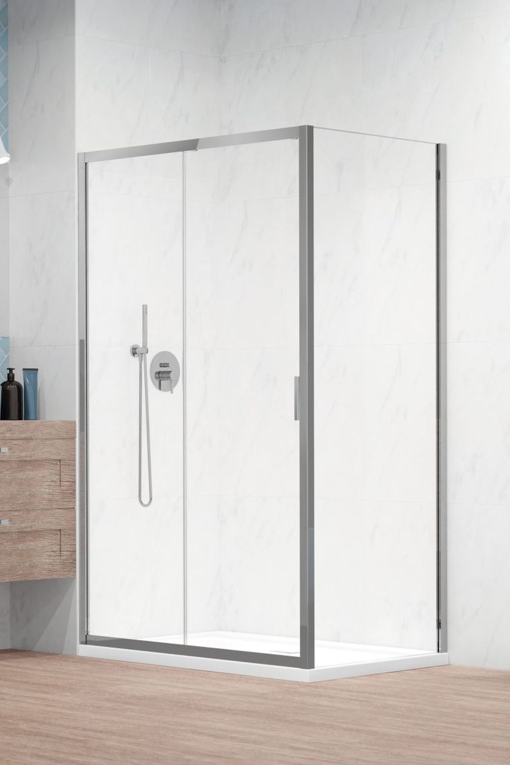 Radaway Alienta DWJ ścianka prysznicowa 90 cm boczna chrom połysk/szkło przezroczyste 10270090-01-01