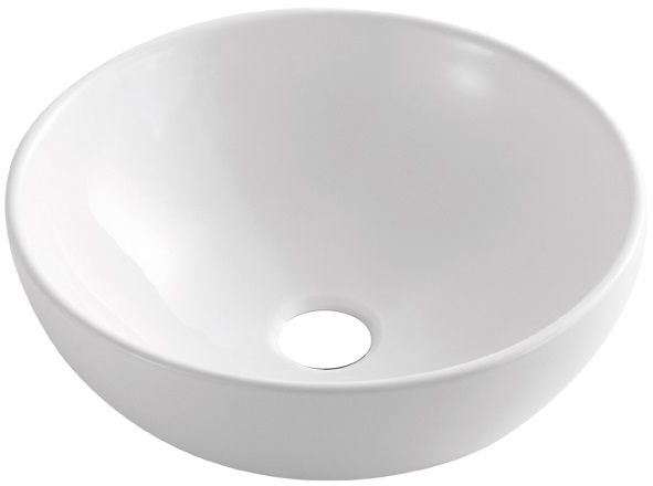 Invena Tinos umywalka 39,5 cm nablatowa okrągła biała CE-43-011