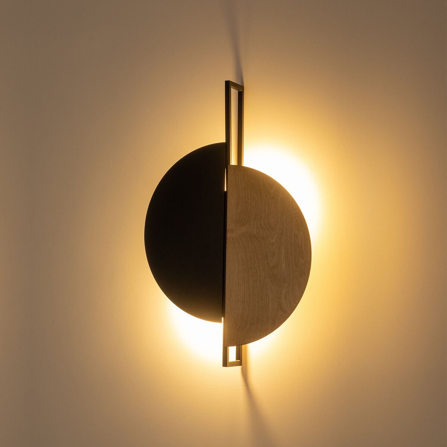 Nowodvorski Lighting Sunset Natural B kinkiet 2x12 W czarny-drewno 10577
