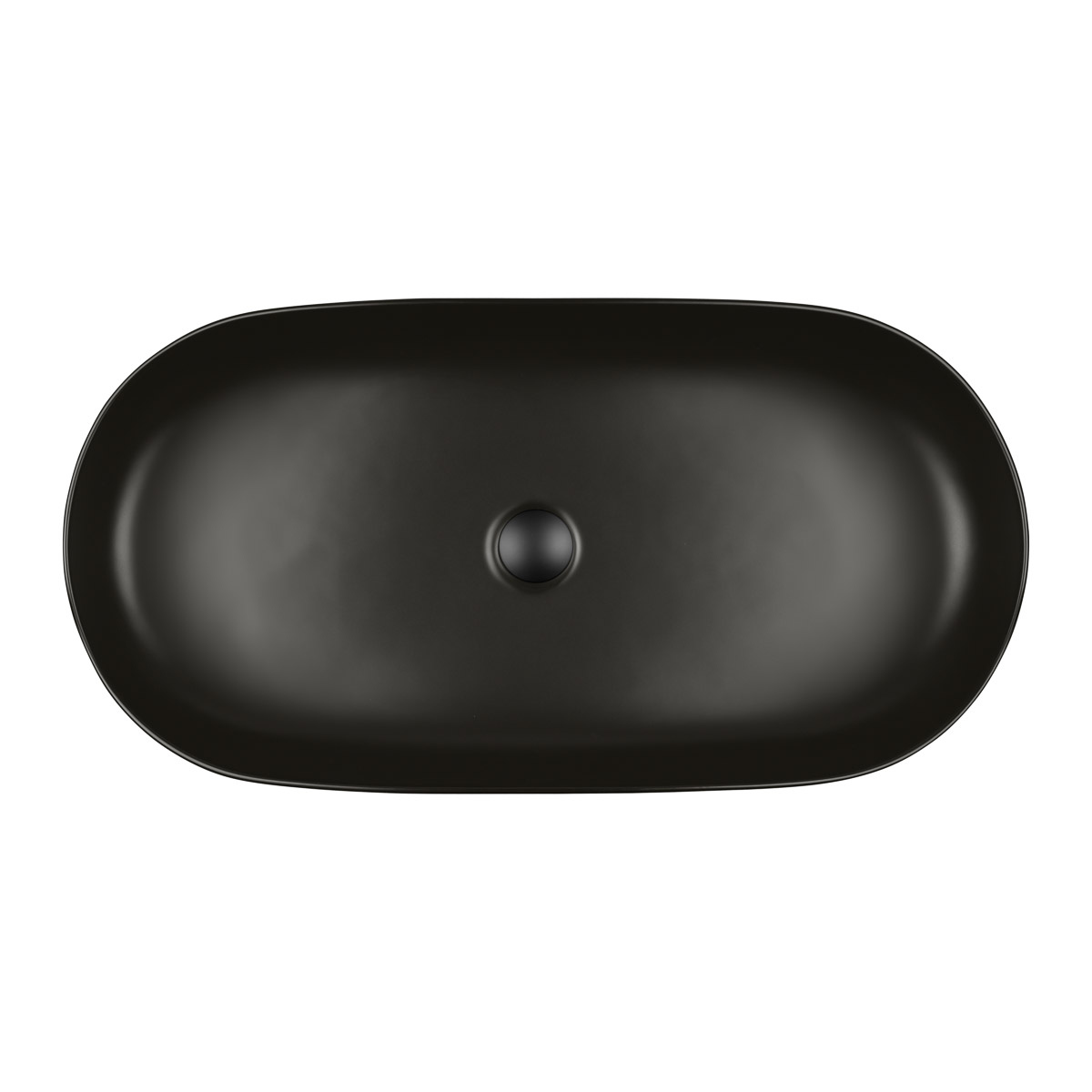 Oltens Hamnes Thin umywalka 80x40 cm nablatowa owalna z powłoką SmartClean czarny mat 40821300 - Wysyłka w 24h