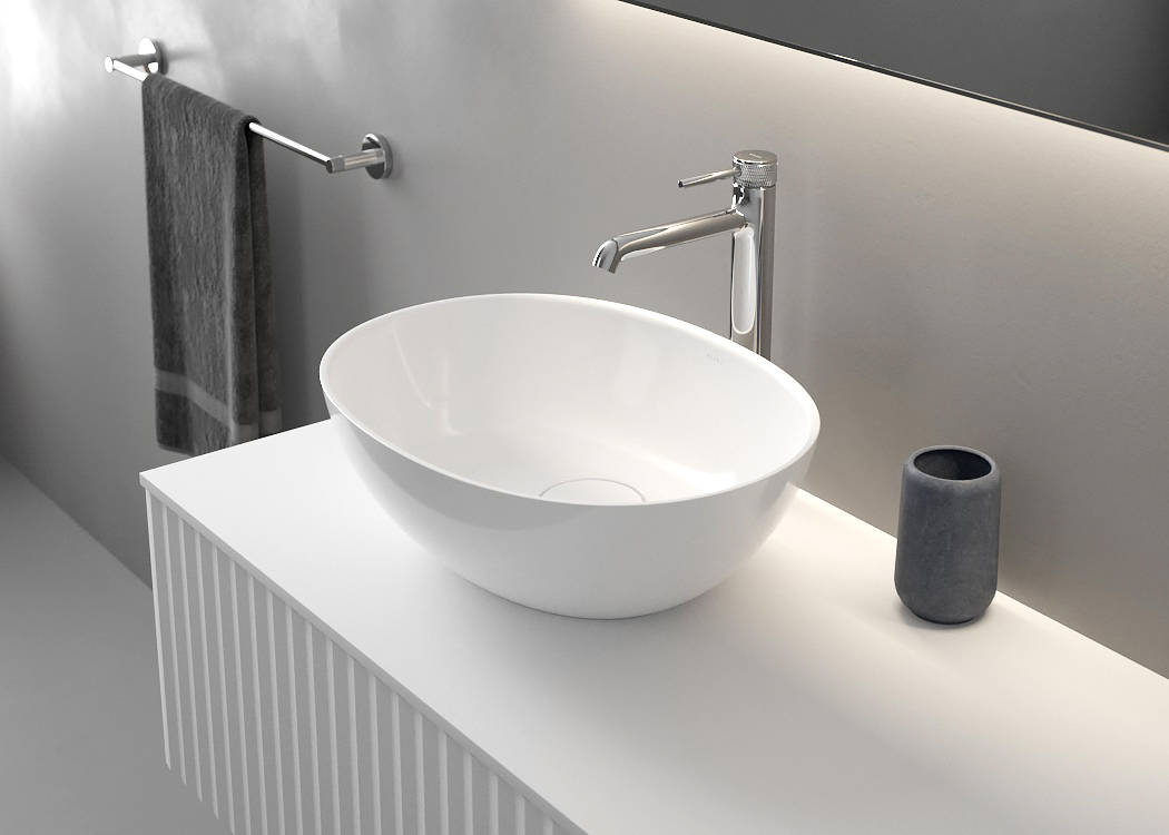Ksuro 01 bateria umywalkowa stojąca wysoka chrom błyszczący 10001010 - Wysyłka w 24h