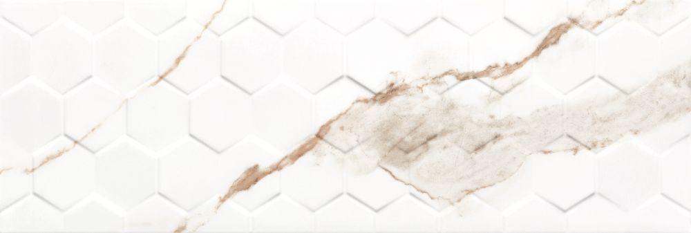 Ceramika Color Calacatta Gold Hexagon dekor ścienny 25x75 cm biały połysk