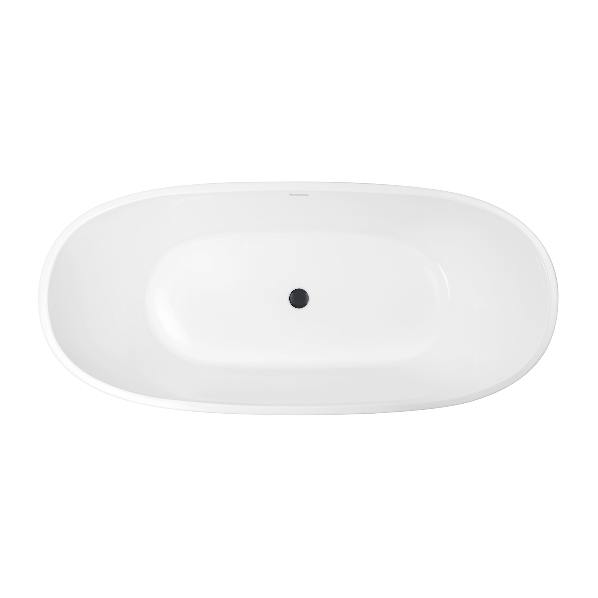 Zestaw Oltens Stora wanna wolnostojąca 170x78 cm owalna z pokrywą korka biały połysk/czarny mat (12001000, 09002300) - Wysyłka w 24h