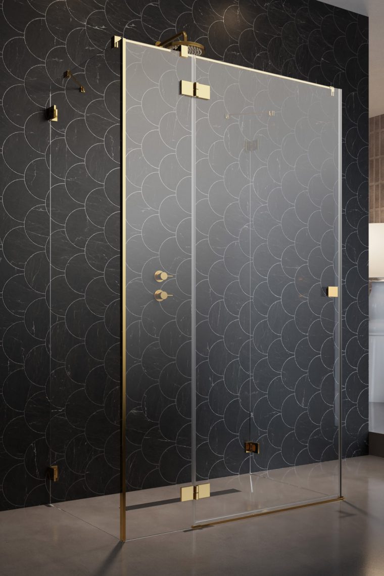 Radaway Essenza Pro Gold KDJ+S drzwi prysznicowe 100 cm lewe złoty połysk/szkło przezroczyste 10097310-09-01L