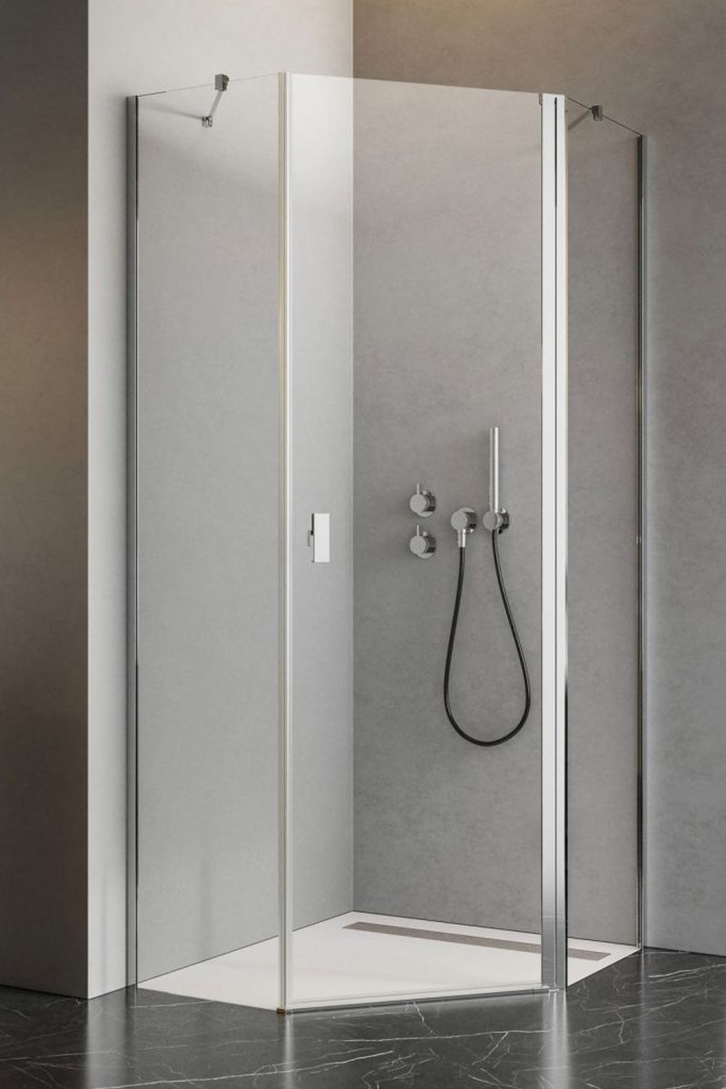 Radaway Nes PTJ komplet 2 ścianek prysznicowych do kabiny 90x90 cm chrom/szkło przezroczyste 10052900-01-01