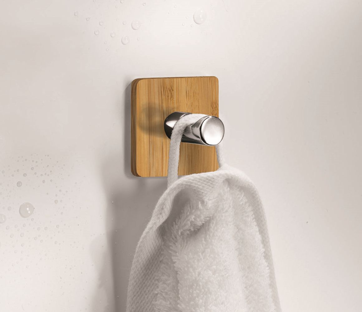 Kleine Wolke Timber haczyk na ręcznik chrom/bambus 5879202887 - Wysyłka w 24h