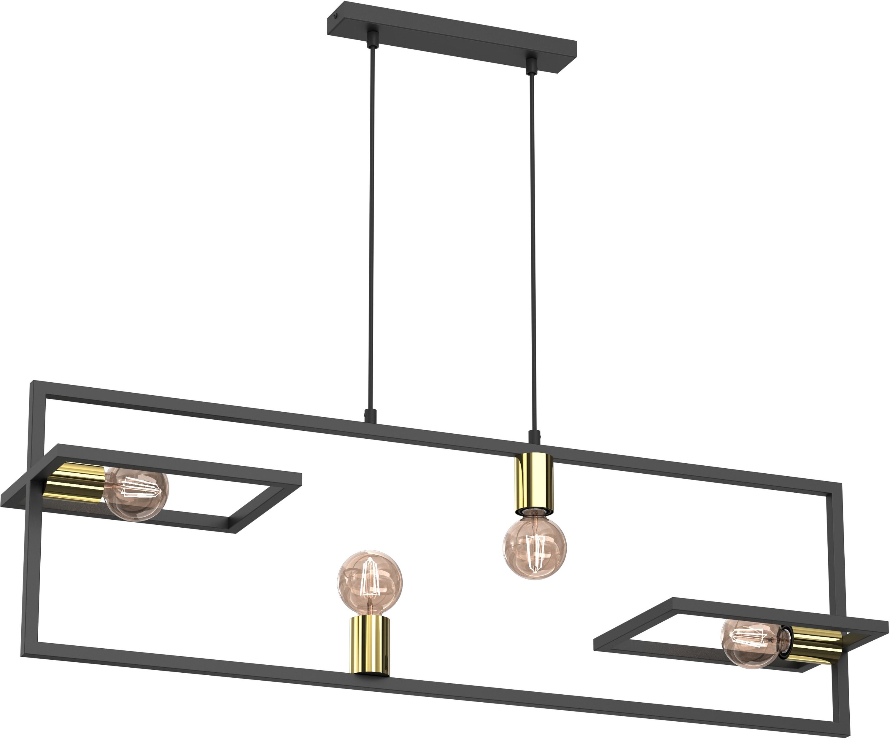 Luminex Belfort lampa wisząca 4x15W czarny/złoty 1656