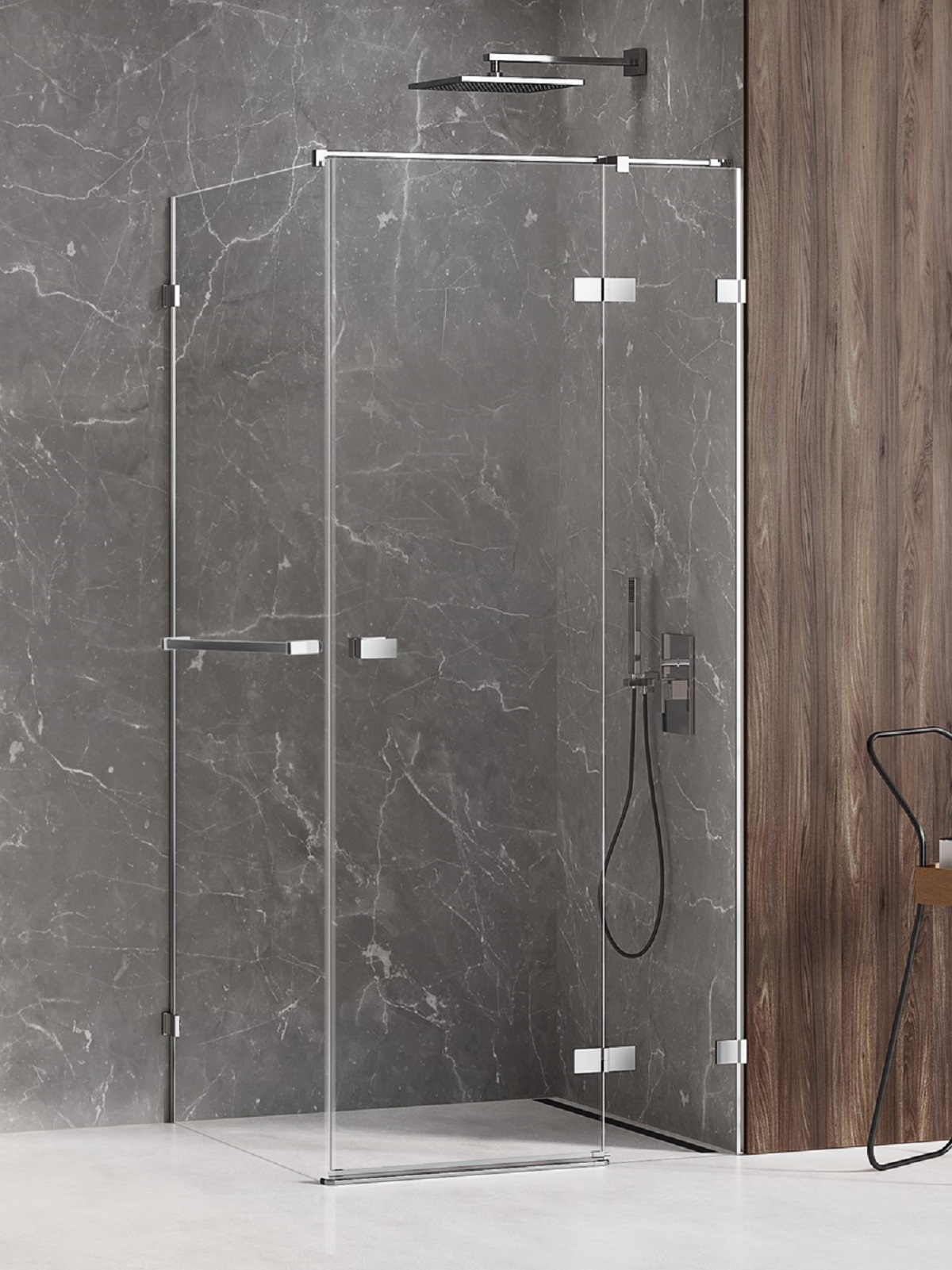 New Trendy Avexa kabina prysznicowa 120x80 cm prostokątna prawa chrom/szkło przezroczyste EXK-2438