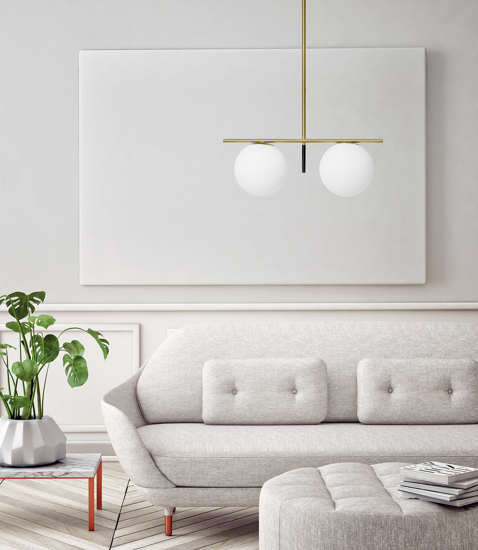 Miloox Jugen lampa podsufitowa 2x40W złota/biała 1744.64