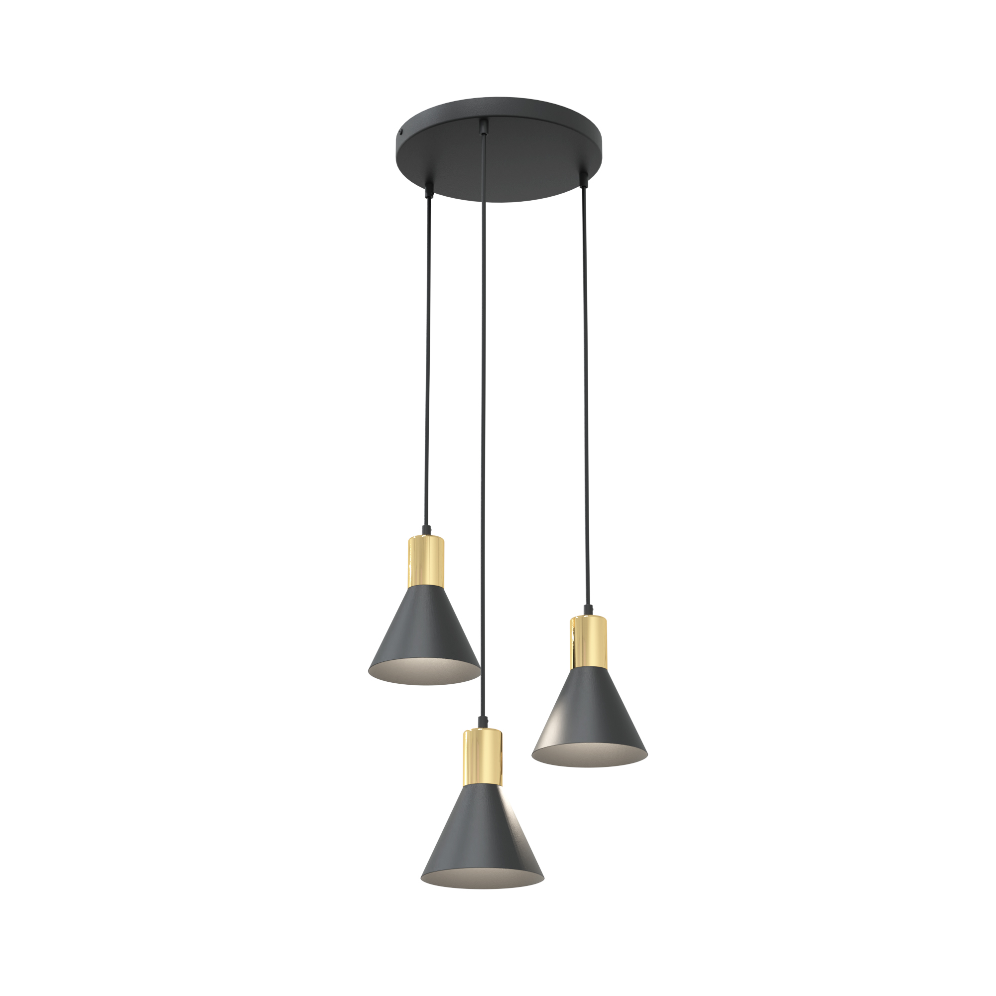 Emibig Rosa lampa wisząca 3x10 W czarna-złota 1388/3PREM