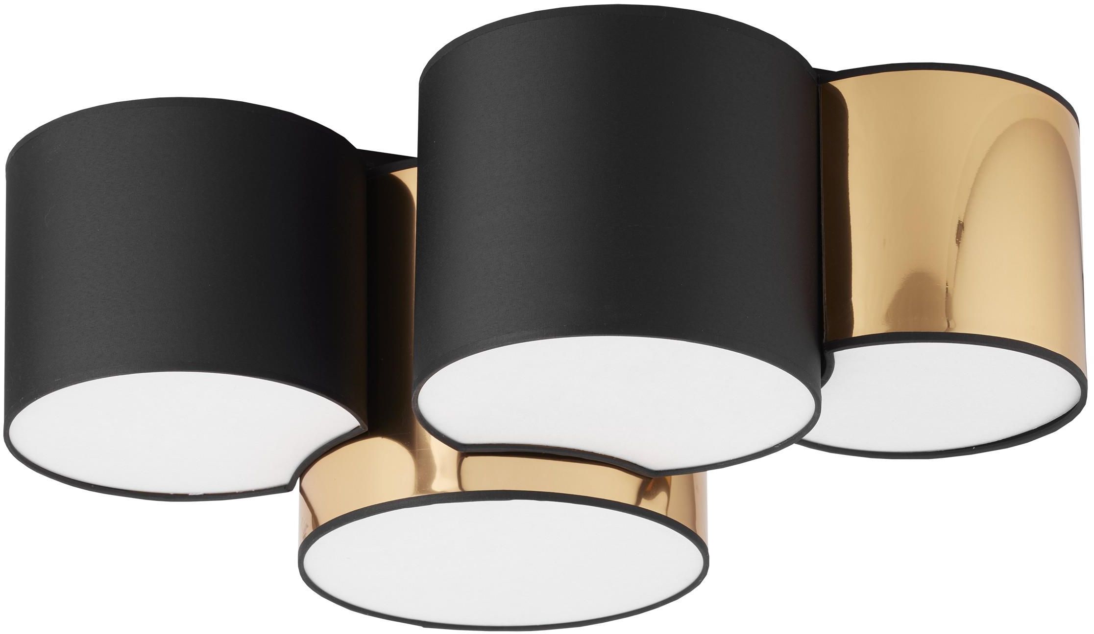 TK Lighting Mona plafon 4x15W czarny/złoty 3446 - Wysyłka w 24h