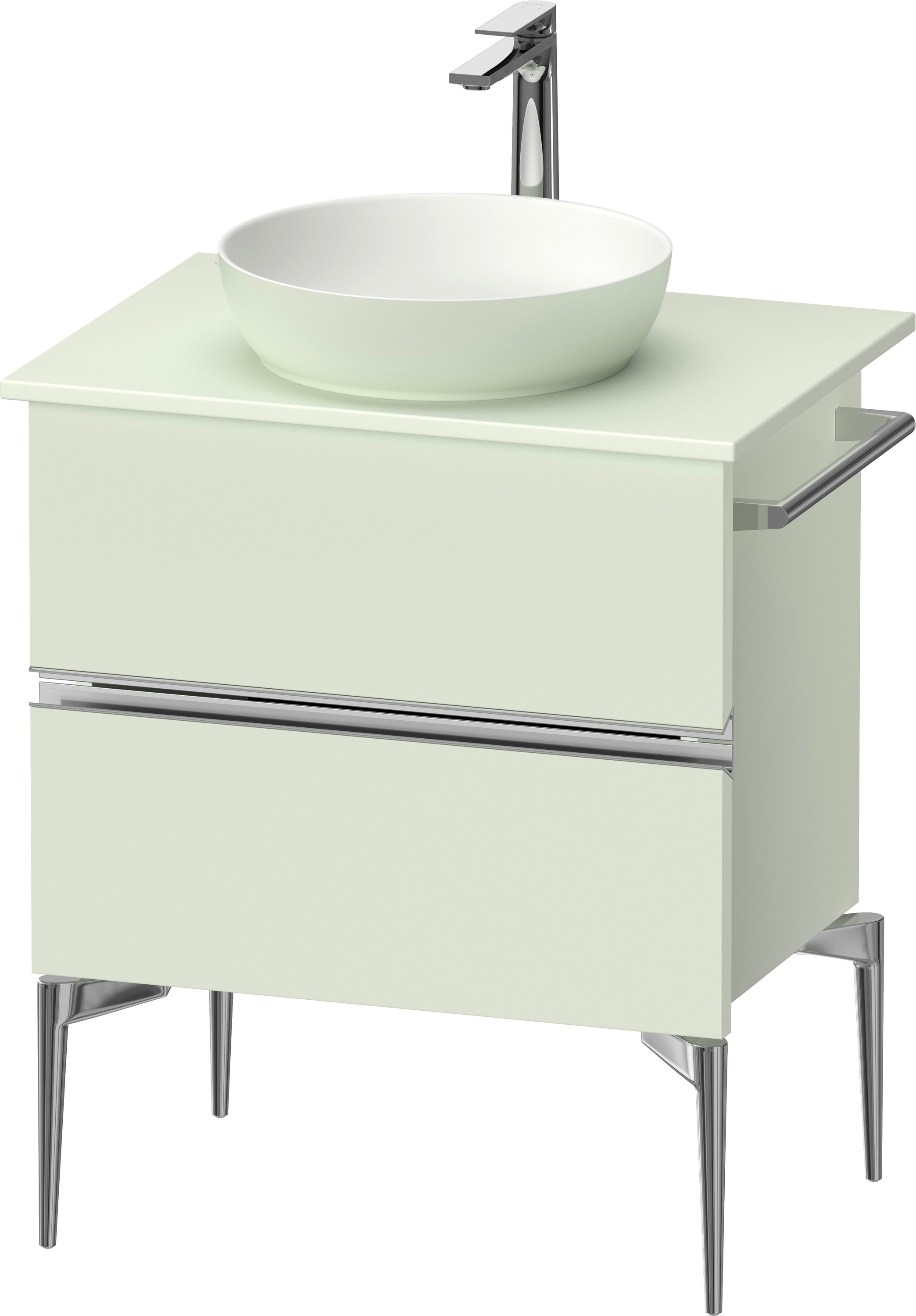 Duravit Sivida szafka 64,5x47,5x54,8 cm podumywalkowa wisząca zielona-chrom SV4657010HH0000