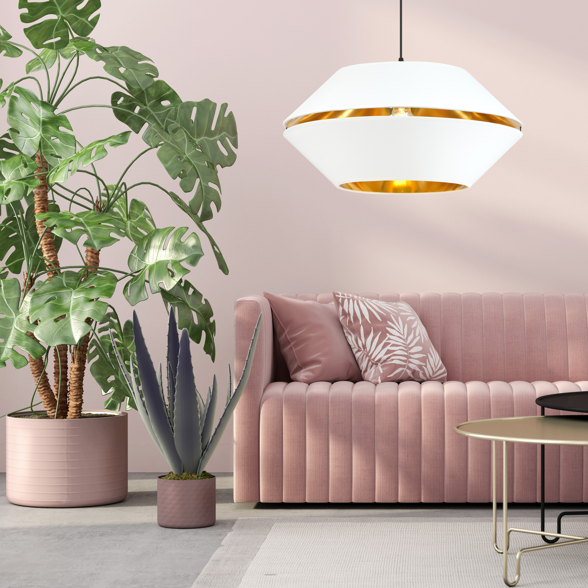 Emibig Piano lampa wisząca 1x15 W biała-czarna-złota 1182/1