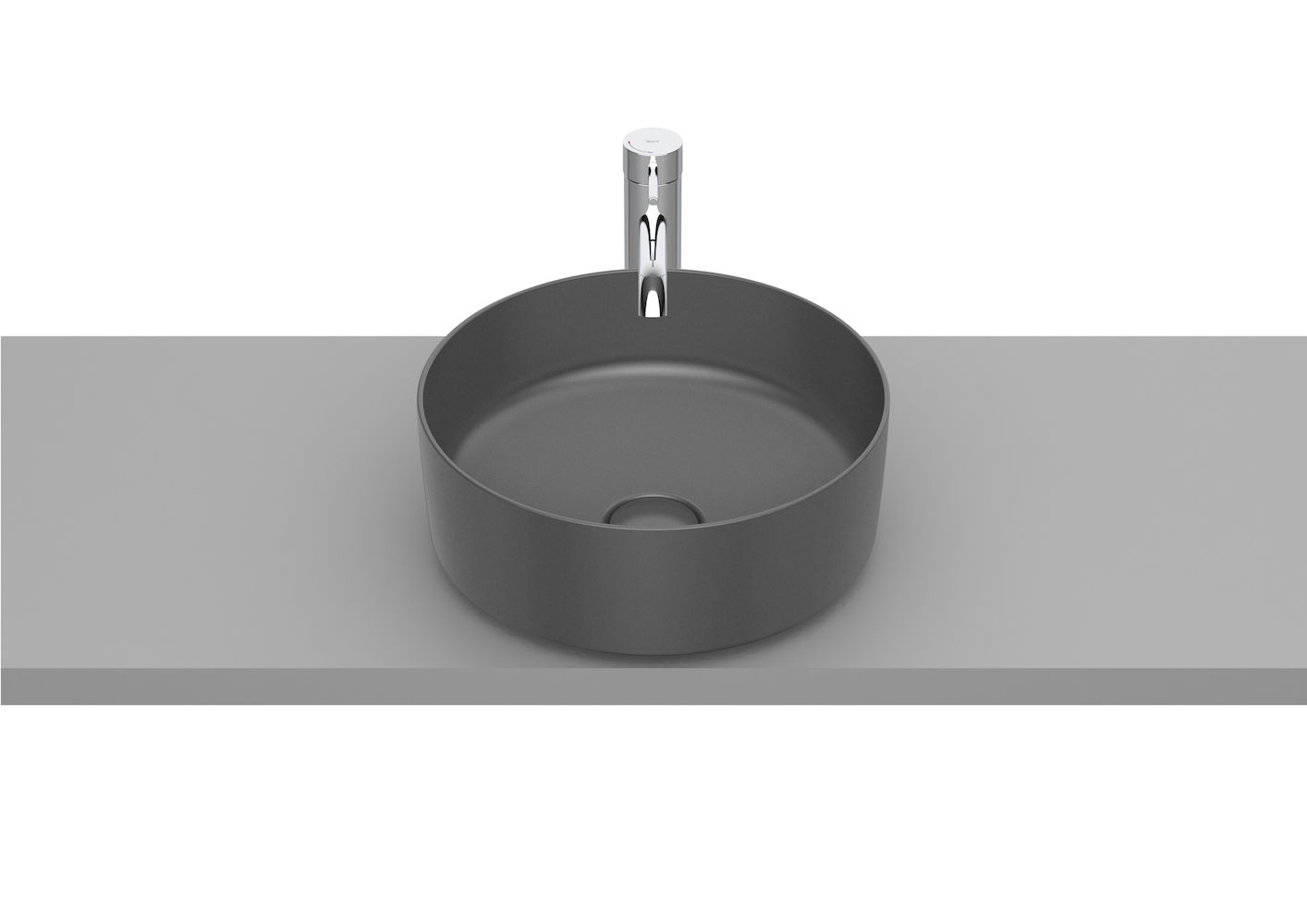 Roca Inspira Round umywalka 37 cm okrągła nablatowa onyx A327523640