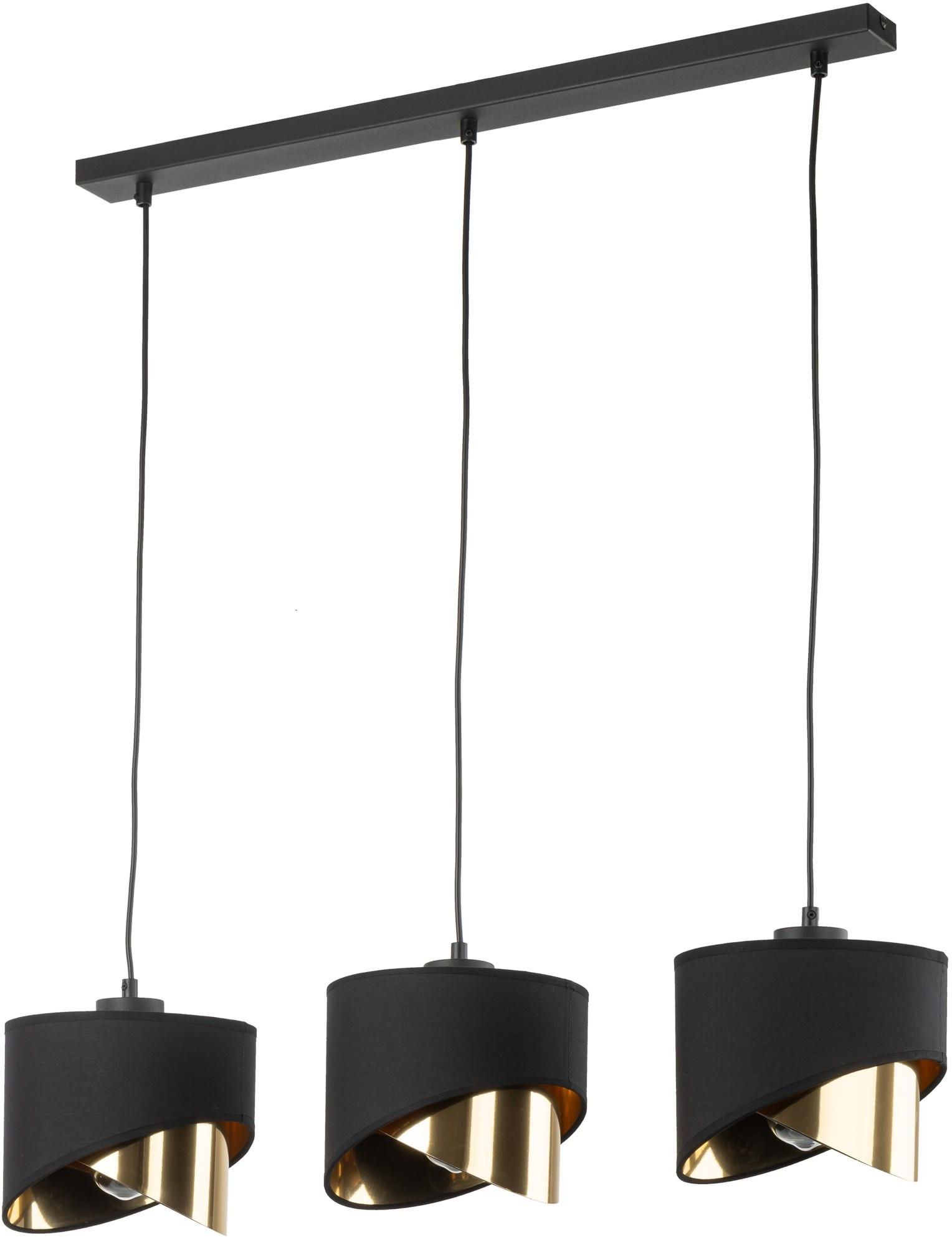 TK Lighting Grant lampa wisząca 3x15W czarny/złoty 4877