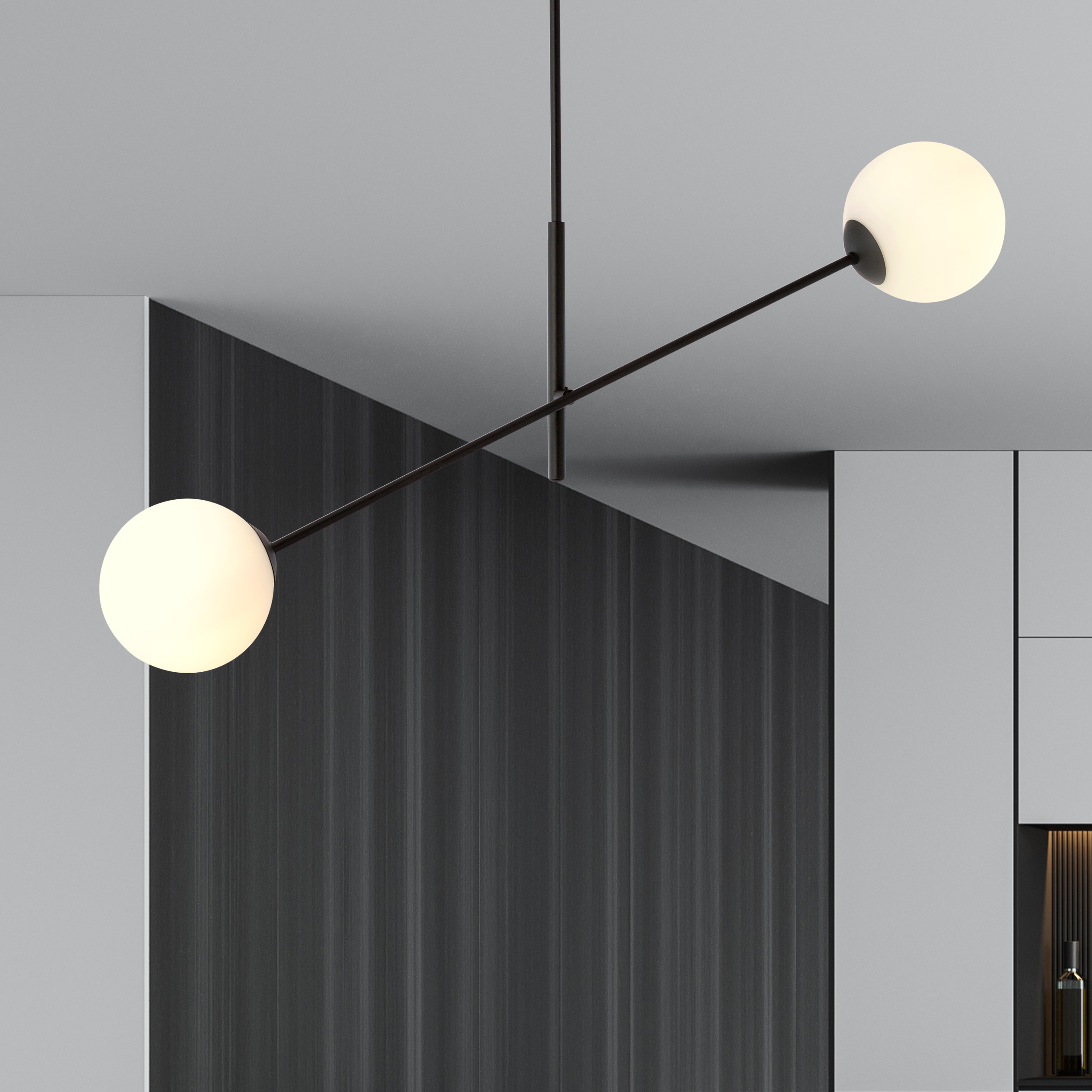 Emibig Linear lampa podsufitowa 2x10 W biała-czarna 1169/2