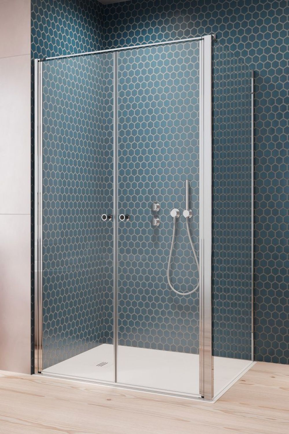 Radaway Eos DWD+S ścianka prysznicowa 90 cm boczna chrom/szkło przezroczyste 13799451-01