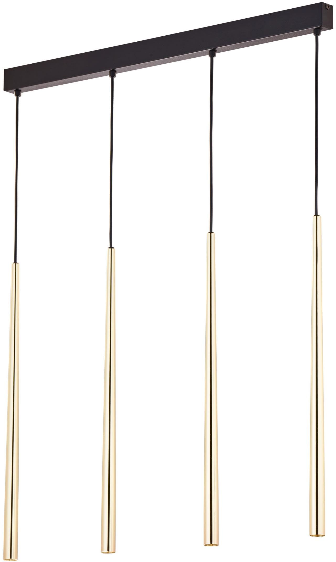 TK Lighting Piano lampa wisząca 4x6W czarny/złoty 6422
