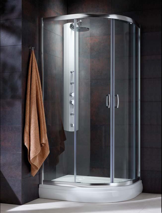 Radaway Premium Plus E 1900 kabina prysznicowa 120x90 cm półokrągła asymetryczna chrom/szkło przezroczyste 30493-01-01N