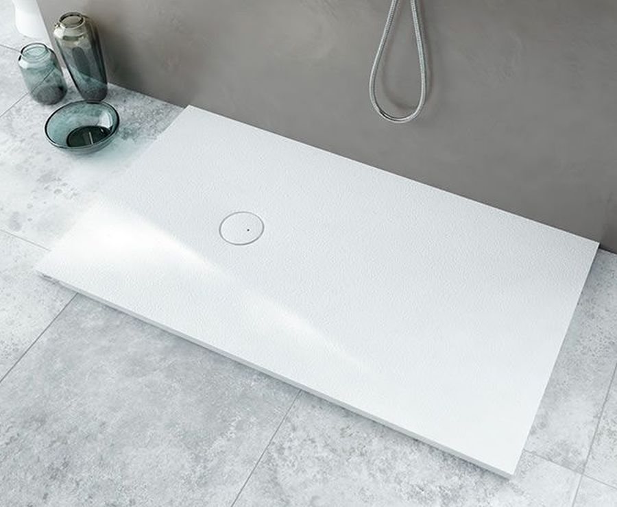 Sanplast Structure Mineral brodzik prostokątny z syfonem 150x90 cm biały 645-360-0580-01-010