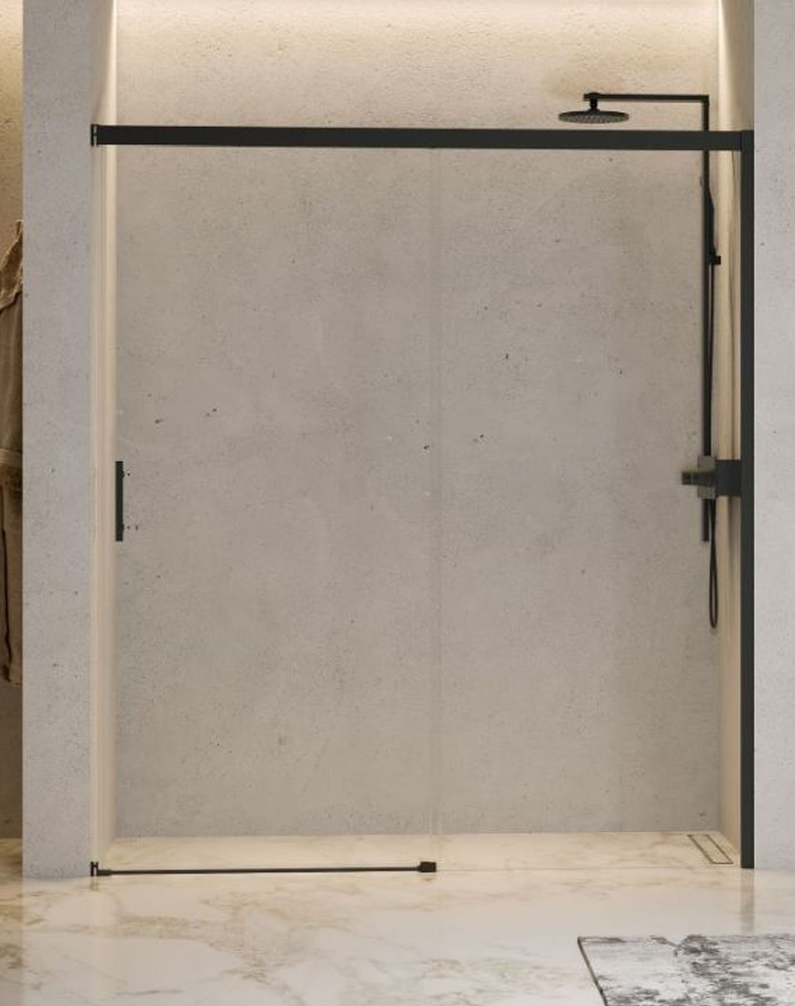Novellini Kali PH drzwi prysznicowe 133 cm czarny/szkło przezroczyste KALIPH131-1H