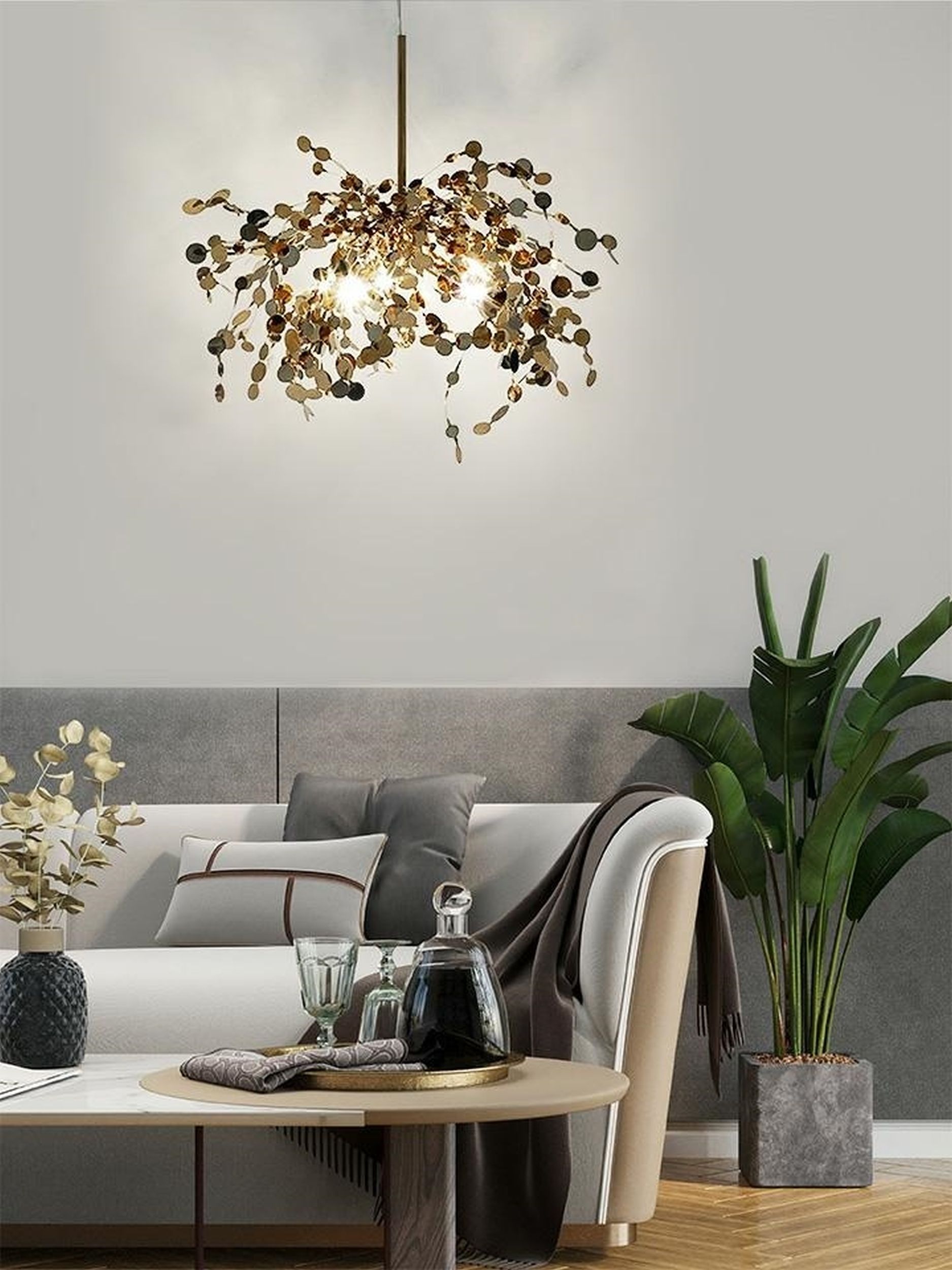 King Home Monete lampa wisząca 3x40 W złota JD8653-1.GOLD