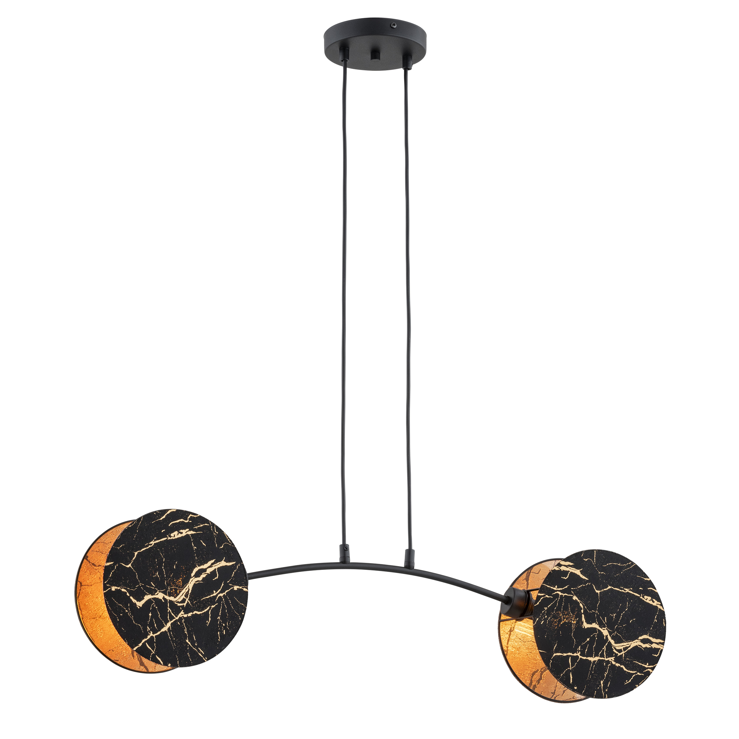 Emibig Motif lampa wisząca 2x15W czarny/złoty 1327/2