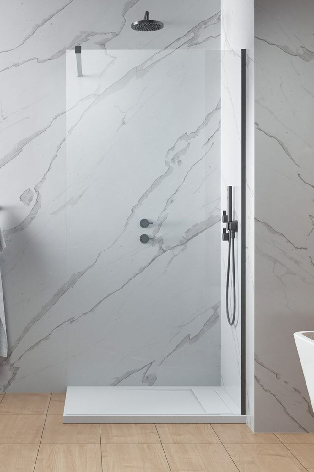 Radaway Modo New Brushed Gunmetal II ścianka prysznicowa walk-in 100 cm gunmetal szczotkowany/szkło przezroczyste 389104-92-01