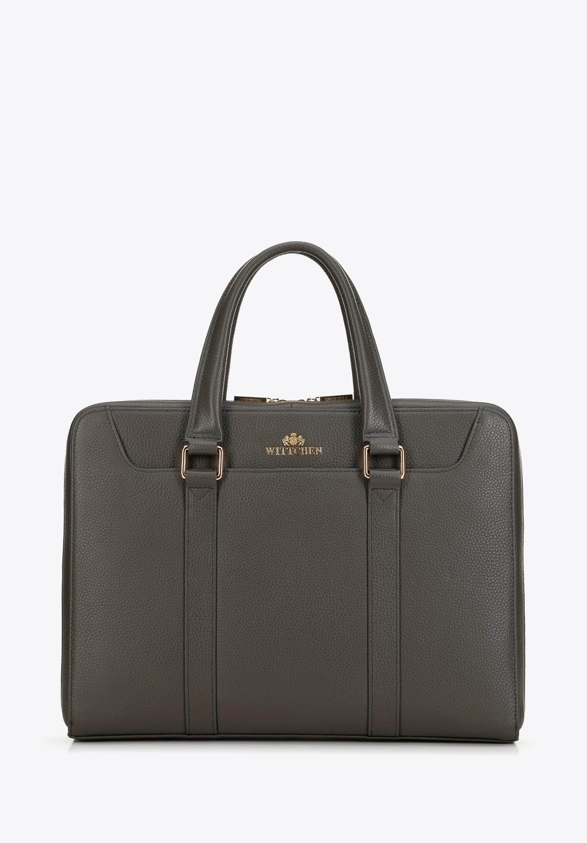 Torba na laptopa 13,3” ze skóry groszkowej taupe