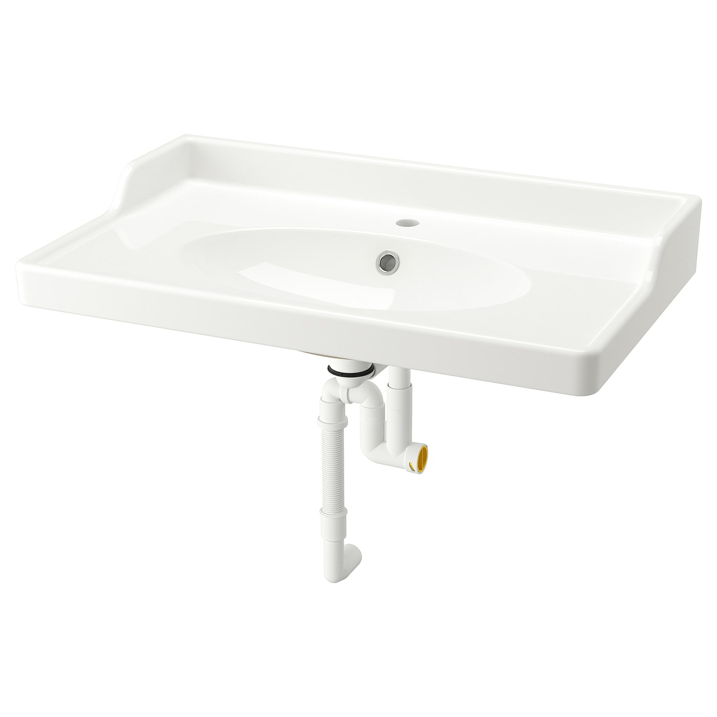 IKEA RUTSJÖN umywalka z syfonem, biały, 82x49 cm