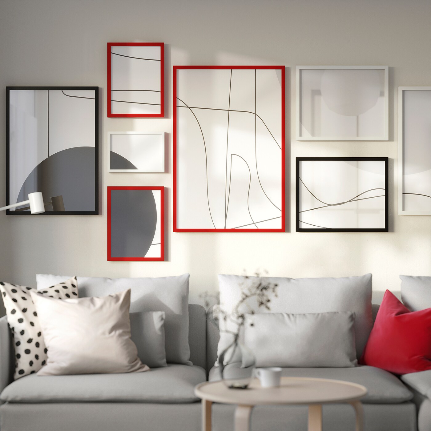 IKEA RÖDALM ramka, czerwony, 70x100 cm