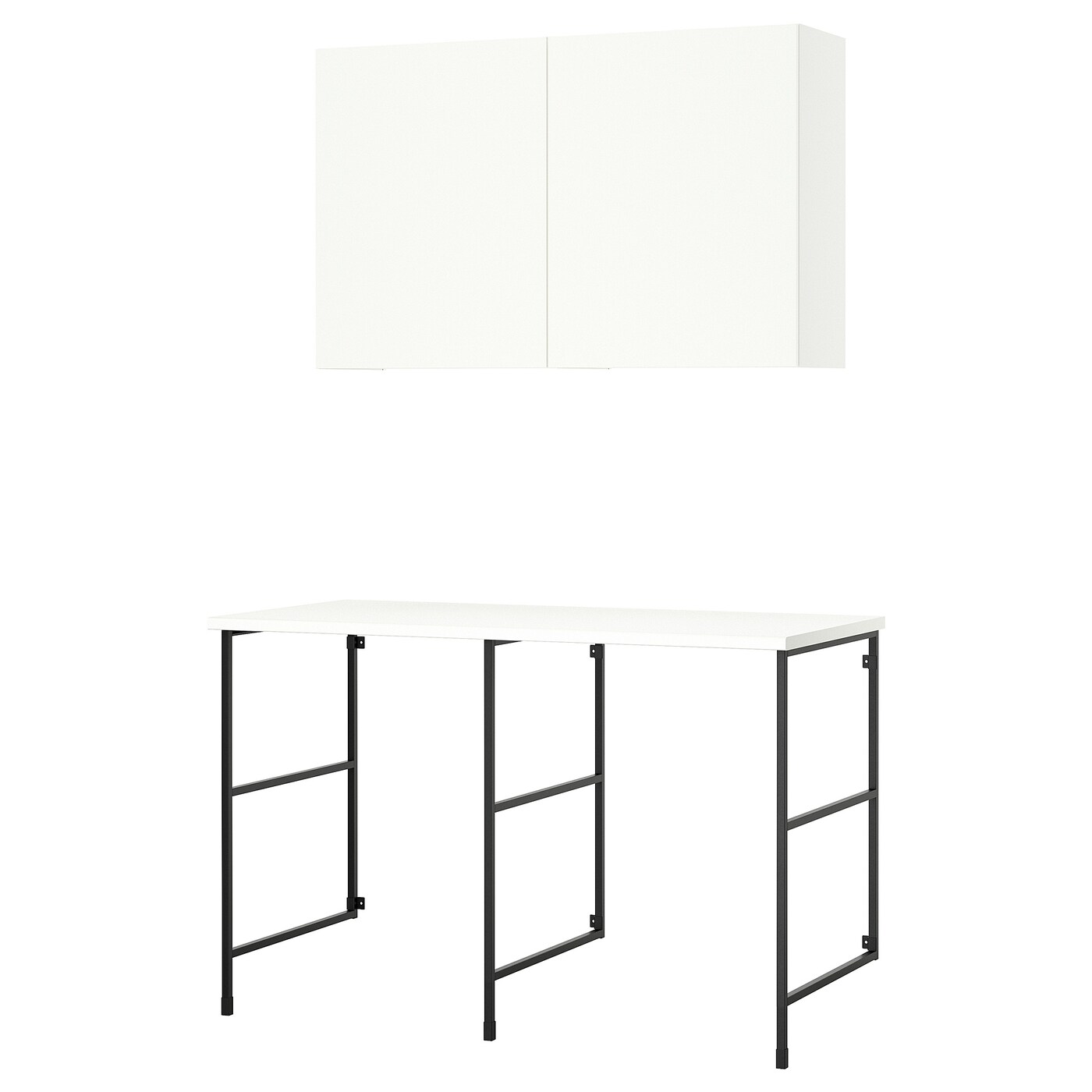 IKEA ENHET regał, antracyt/biały, 139x63.5x90.5 cm
