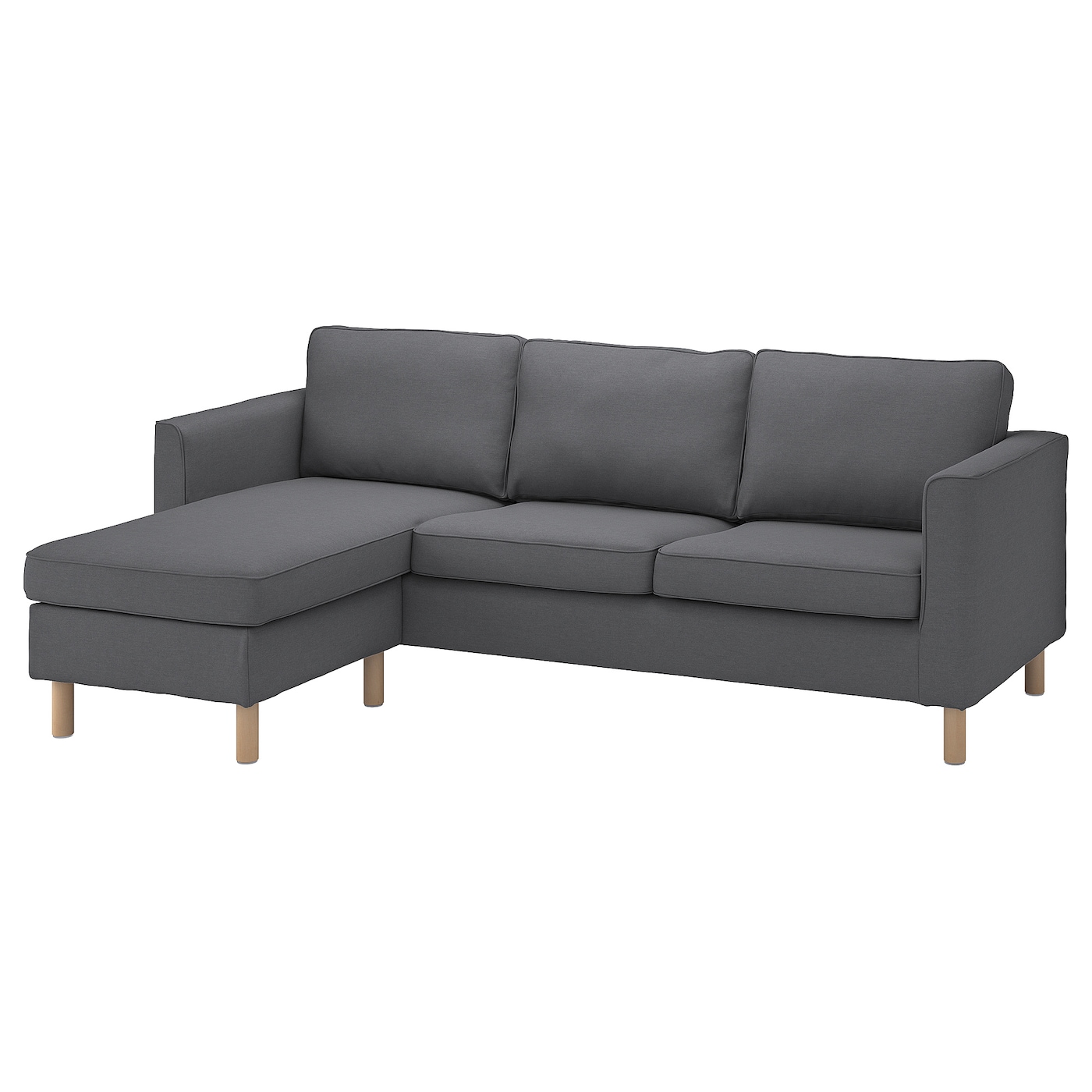 IKEA PÄRUP sofa 3-osobowa z szezlongiem, Vissle szary, Szerokość: 235 cm
