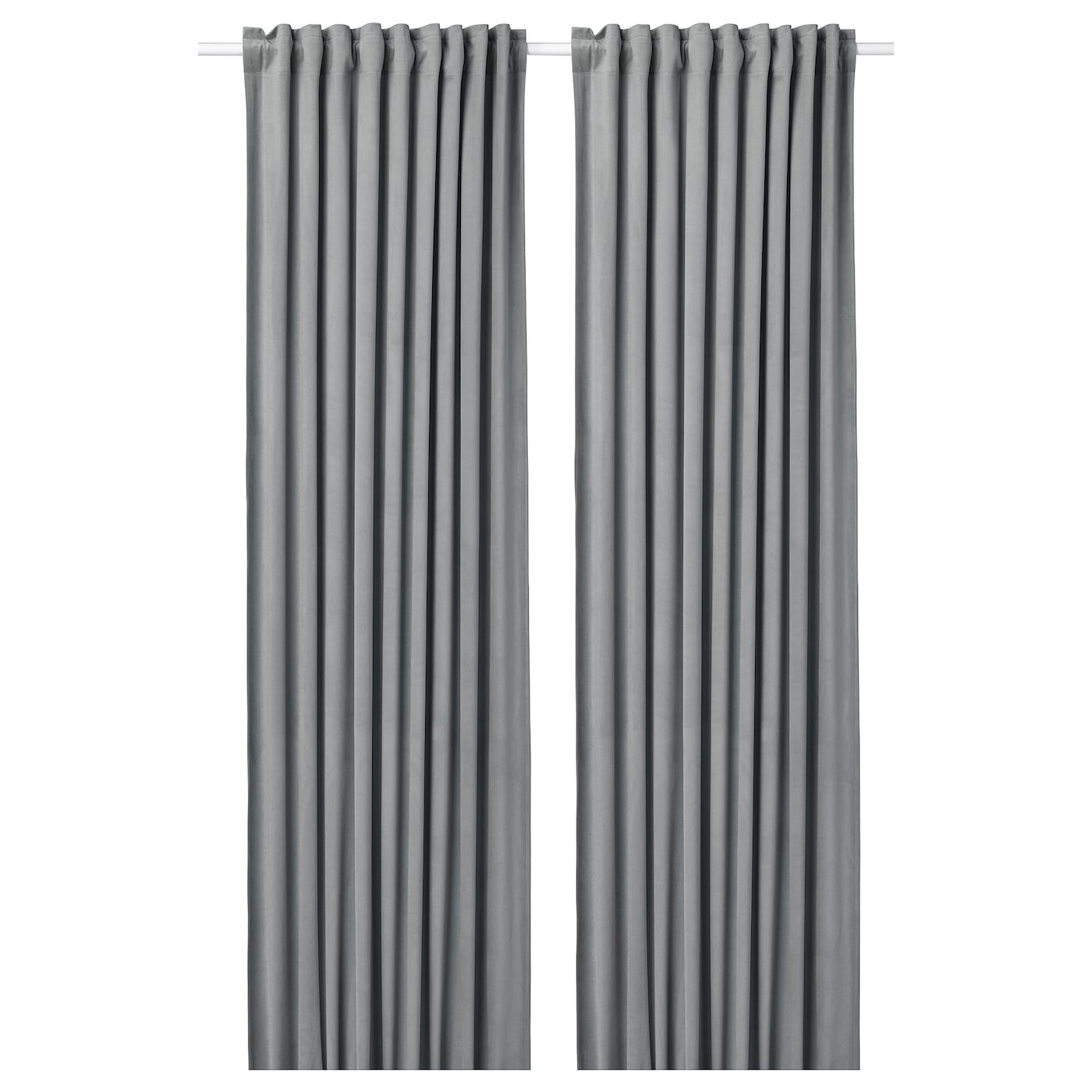IKEA SANDSVINGEL zasłona, 2 szt, szary/na taśmie, 135x300 cm