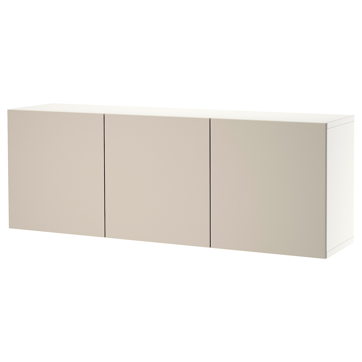 IKEA BESTÅ kombinacja szafek ściennych, biały/Lappviken jasny szarobeżowy, 180x42x64 cm