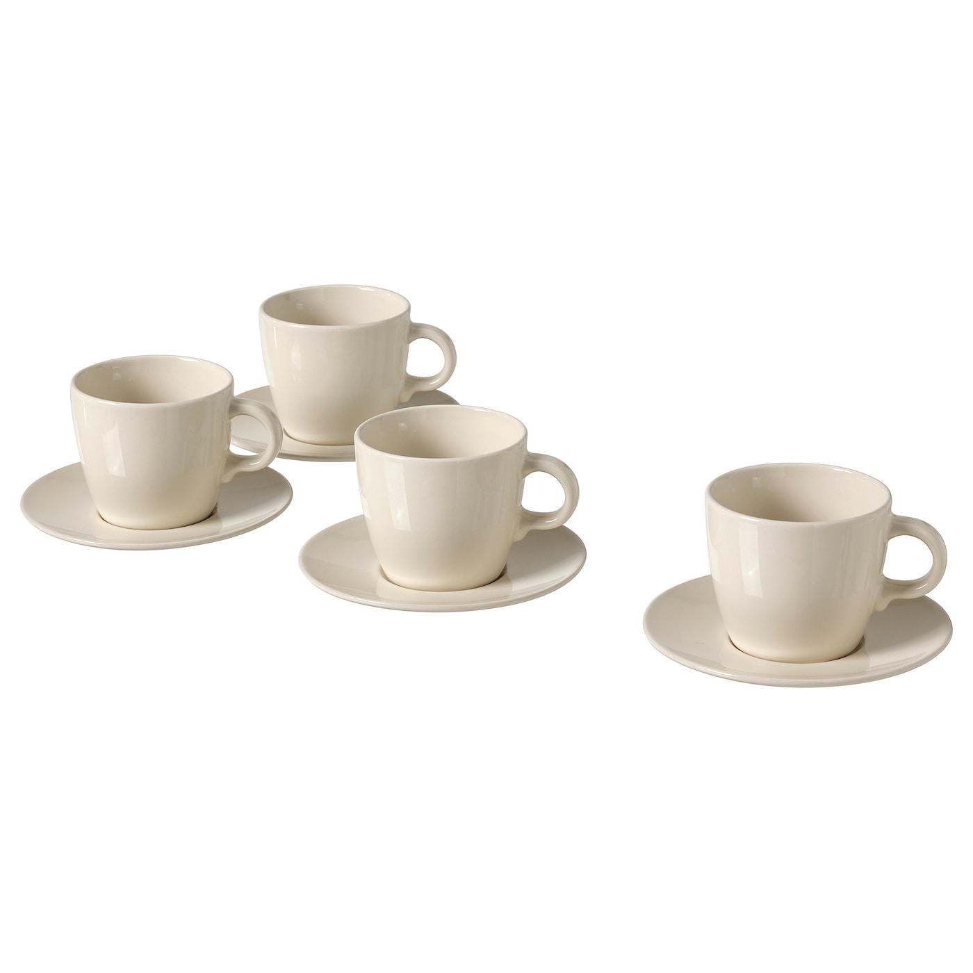 IKEA FÄRGKLAR Filiżanka ze spodkiem, z połyskiem beżowy, 25 cl