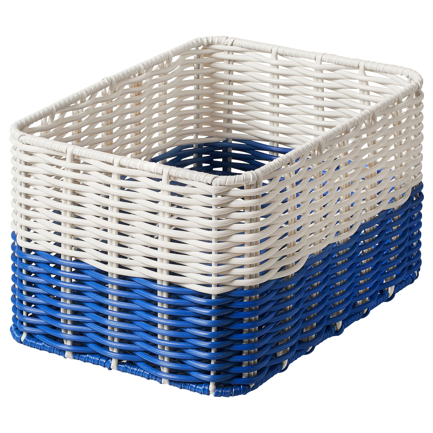 IKEA DJURTRÄNARE kosz, biały/niebieski, 18x25x14 cm