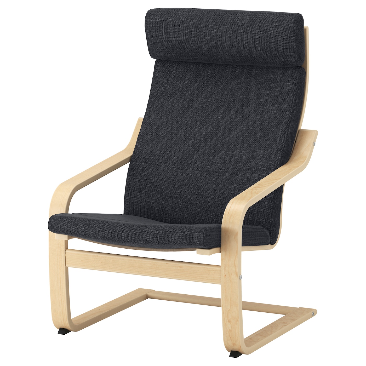 IKEA POÄNG fotel, okl brzoz/Hillared antracyt, Szerokość: 68 cm