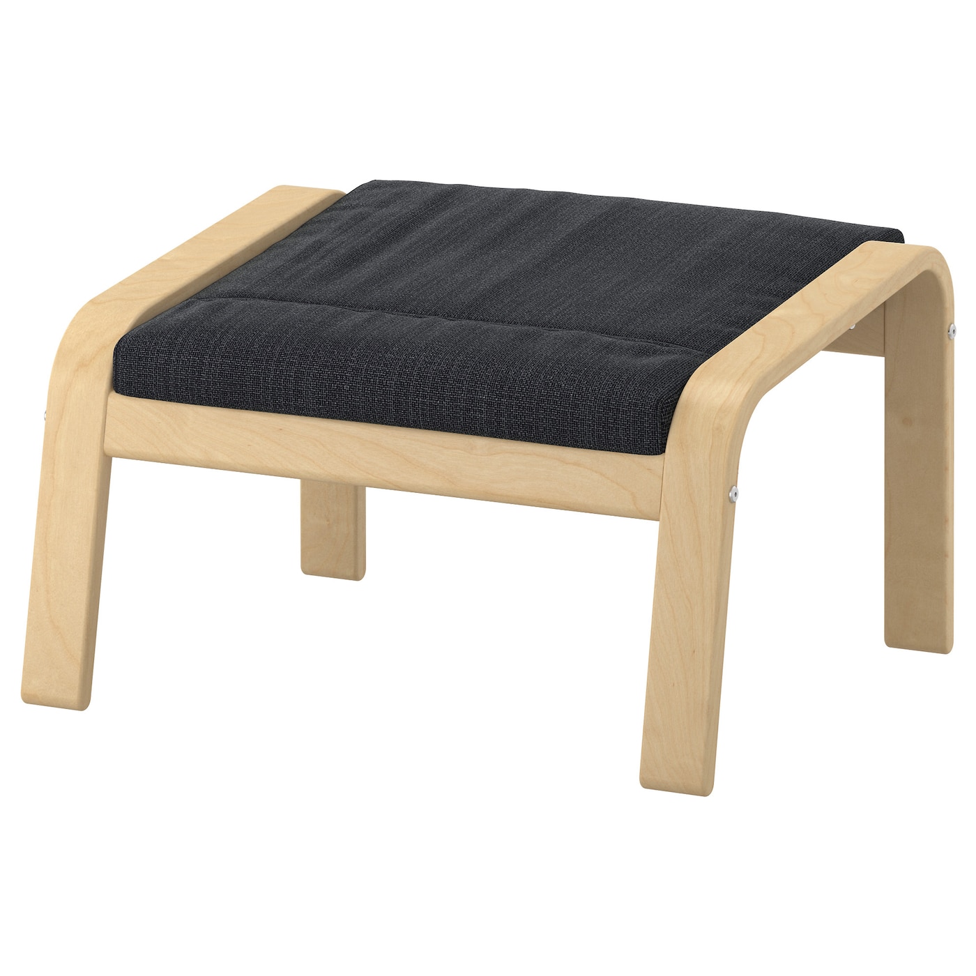 IKEA POÄNG podnóżek, okl brzoz/Hillared antracyt, Szerokość: 68 cm